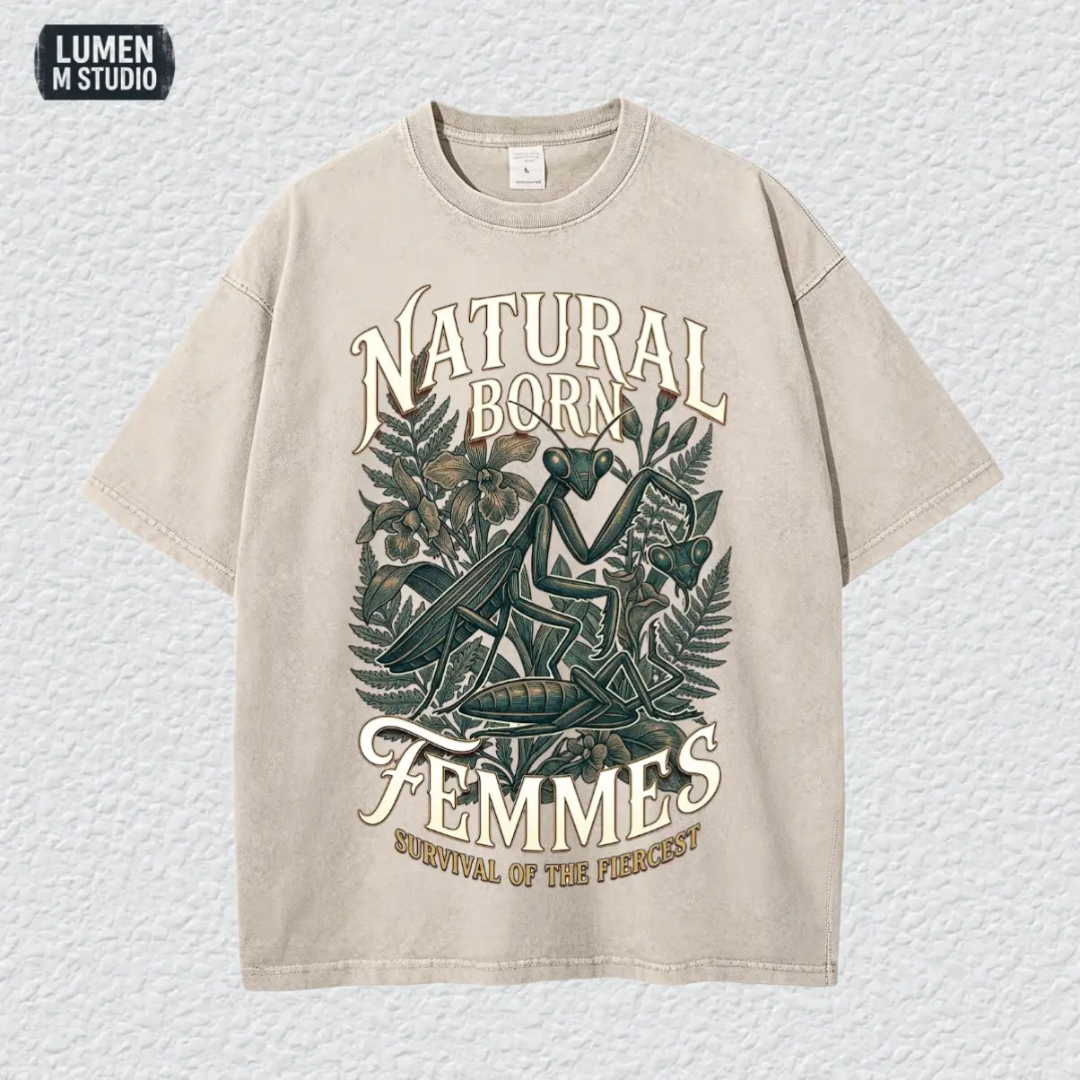[ LM Studio ] Snow Wash Graphic Tee - Oversized Streetwear T-Shirt, Drop Shoulder Y2K Retro Top, Unisex---ID009