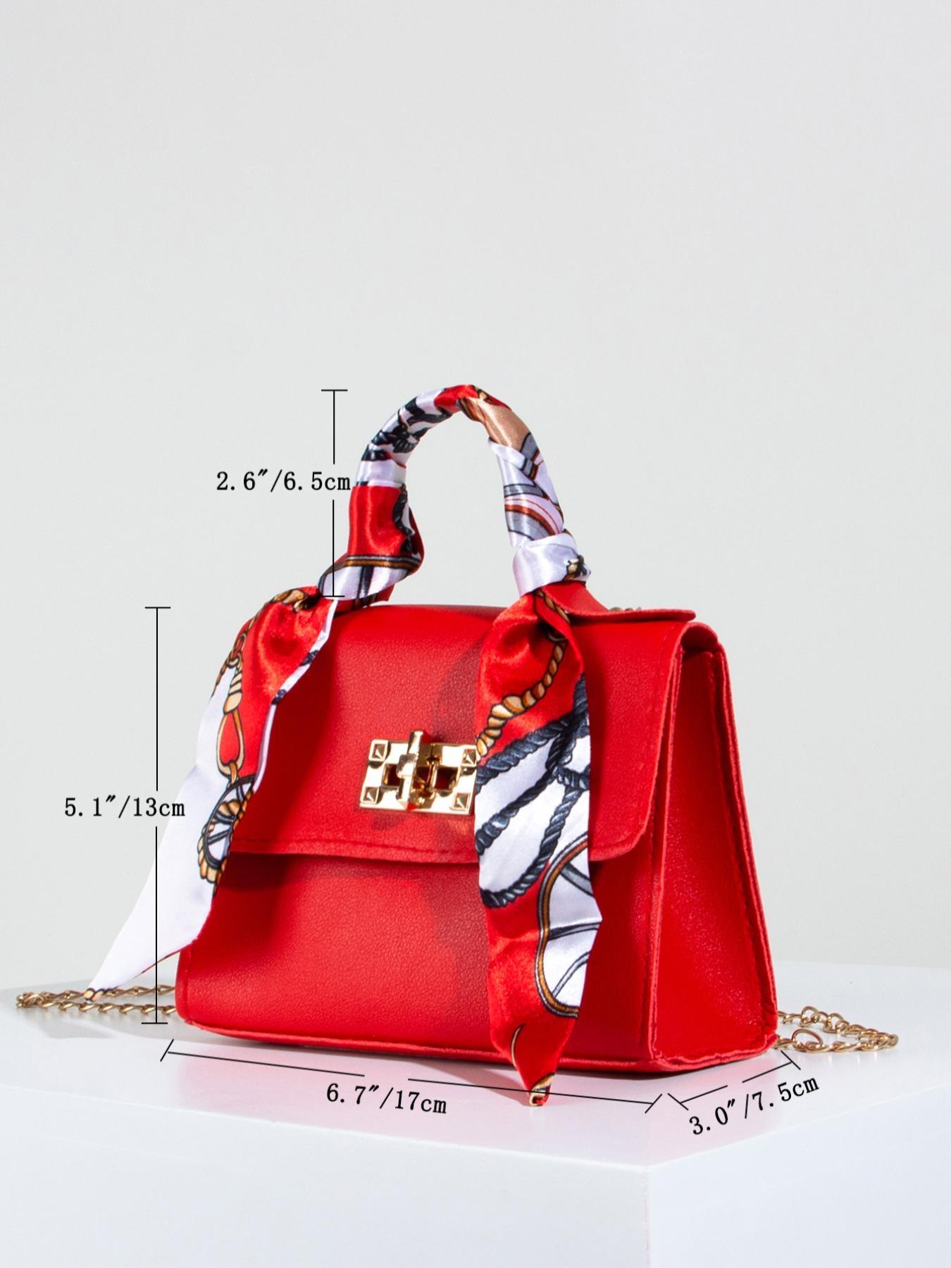 Women's Fashionable Plain Color Pu Leather Satchel with Scarf Decor, Casual Versatile Handbag, Casual Trendy Handbag, All-match Shoulder Bag for Daily Used, Girlfriend Gift Bundle, Valentine's Day, Gift