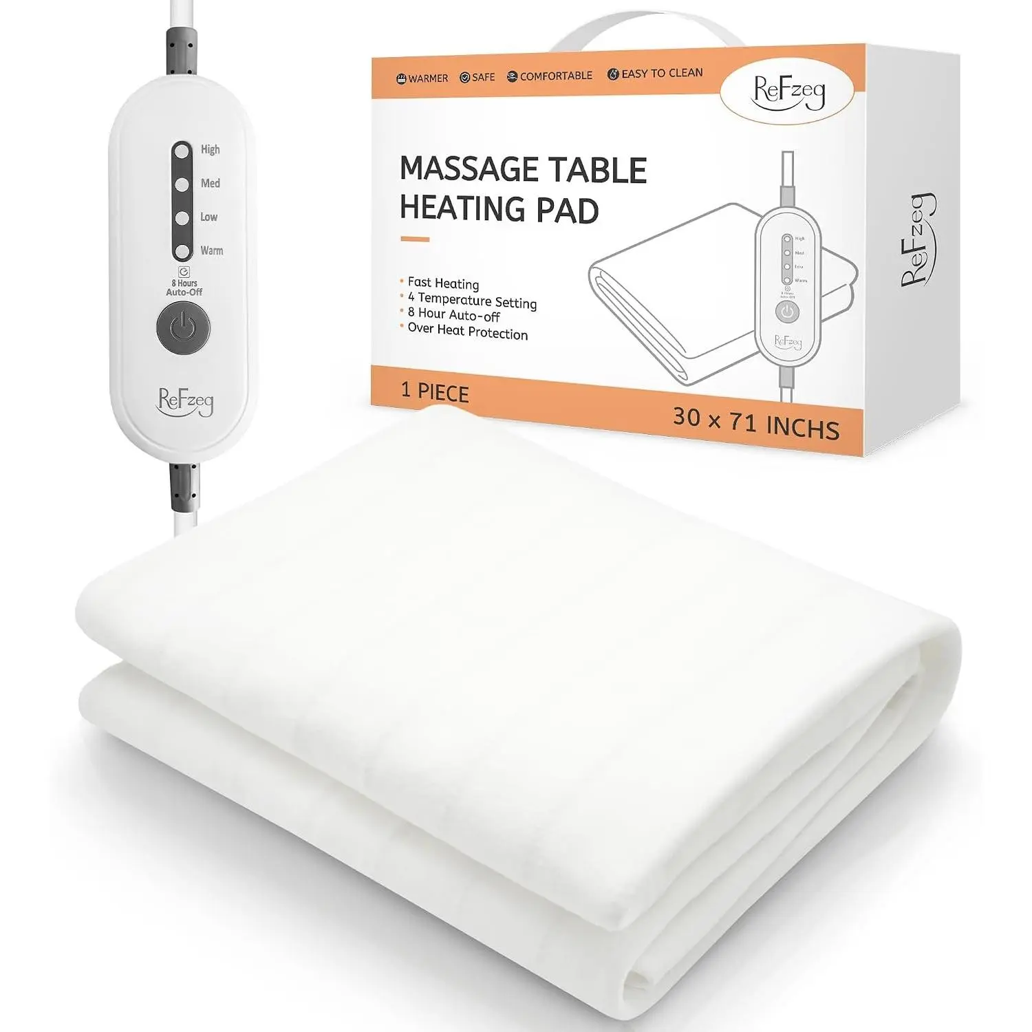 Massage Table Warmer Heating Pad Professional SPA Massage Bed Warmer with 4 Heat Settings, 8 Hour Auto-Off and Overheat Protection for Massage Bed & Spa, 30" x 71"