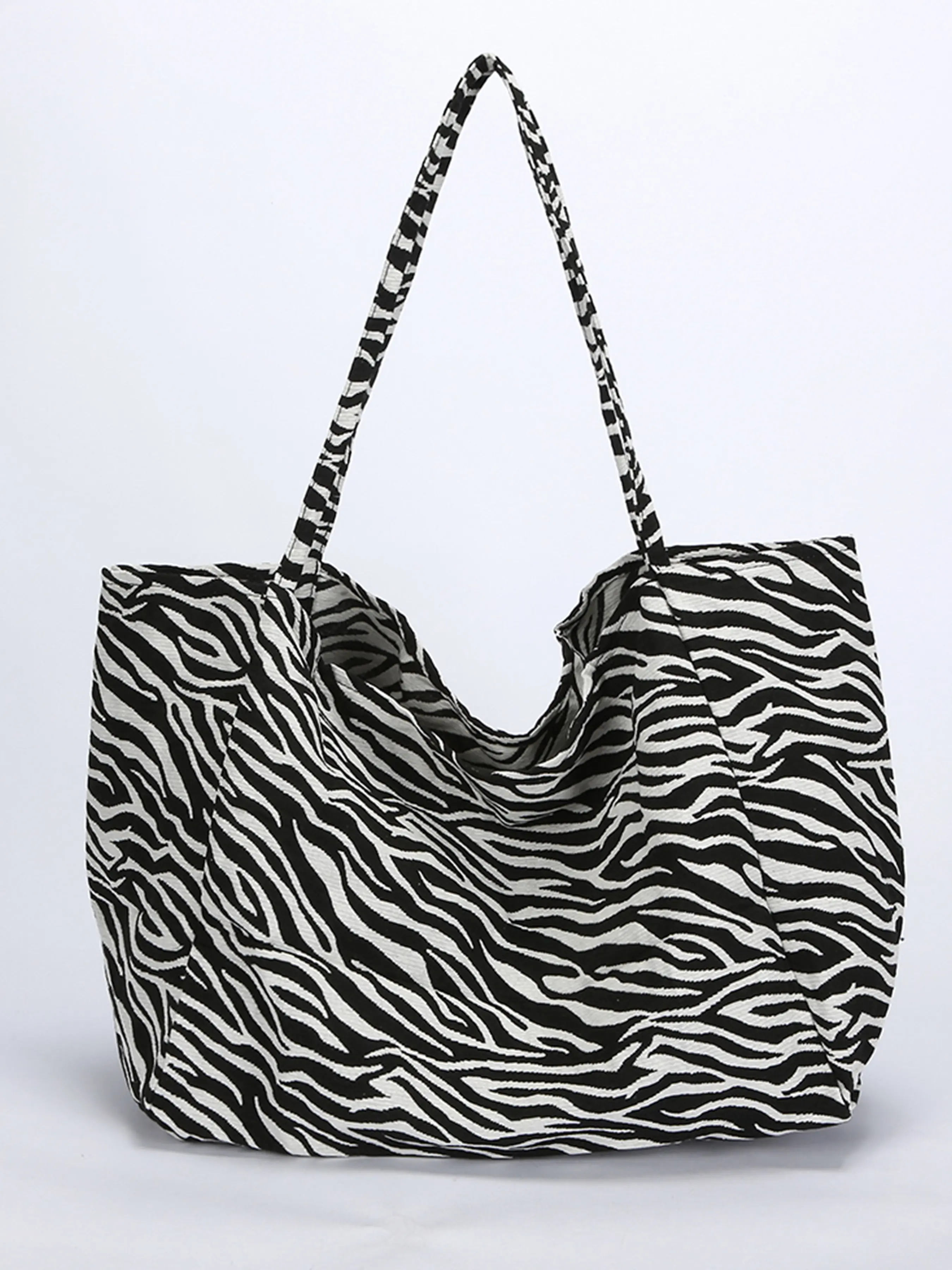 Women's Large Capacity Zebra Print Shoulder Handbag, Perfect for Commuting, Work, Travel, Shopping, Back-To-School Season