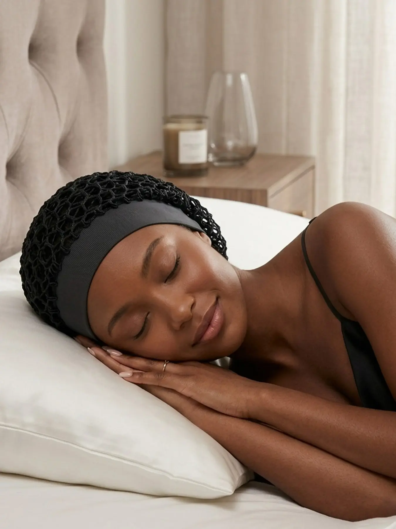 Crochet Knitted Hair Net Sleep Cap, Women's Head Cover, Comfortable Nighttime Wear, Ideal for Sleeping, Soft and Breathable Material, Bonnets for Sleeping