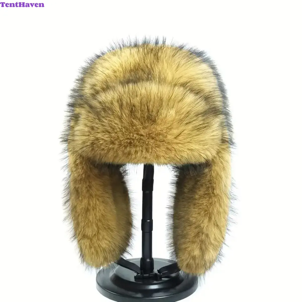 Unisex Thick Faux Fur Ushanka Trapper Hat, Warm Windproof Ear Flap Pilot Cap With Hook And Loop Closure, Cozy Polyester Winter Headwear For Motorcycle Outdoor Daily Wear