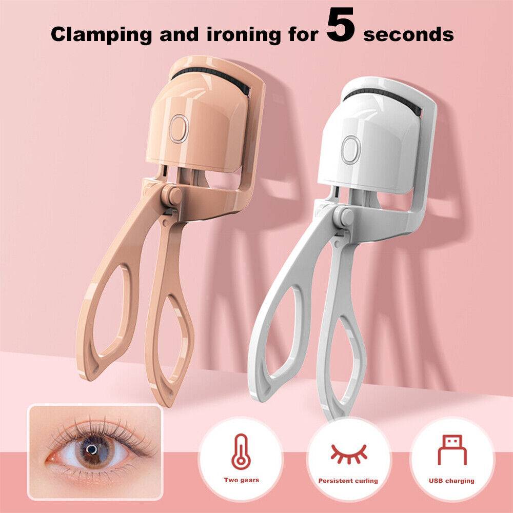 Electric Eyelash Curler Set with USB Cable, Modern Beauty Eye Device, Eyelash Makeup Tool, Clamp-Type Heated Eyelash Curler - Quickly Curls Eyelashes for Perfect Volume and Effortless Definition, Suitable for Women at Home and While Traveling