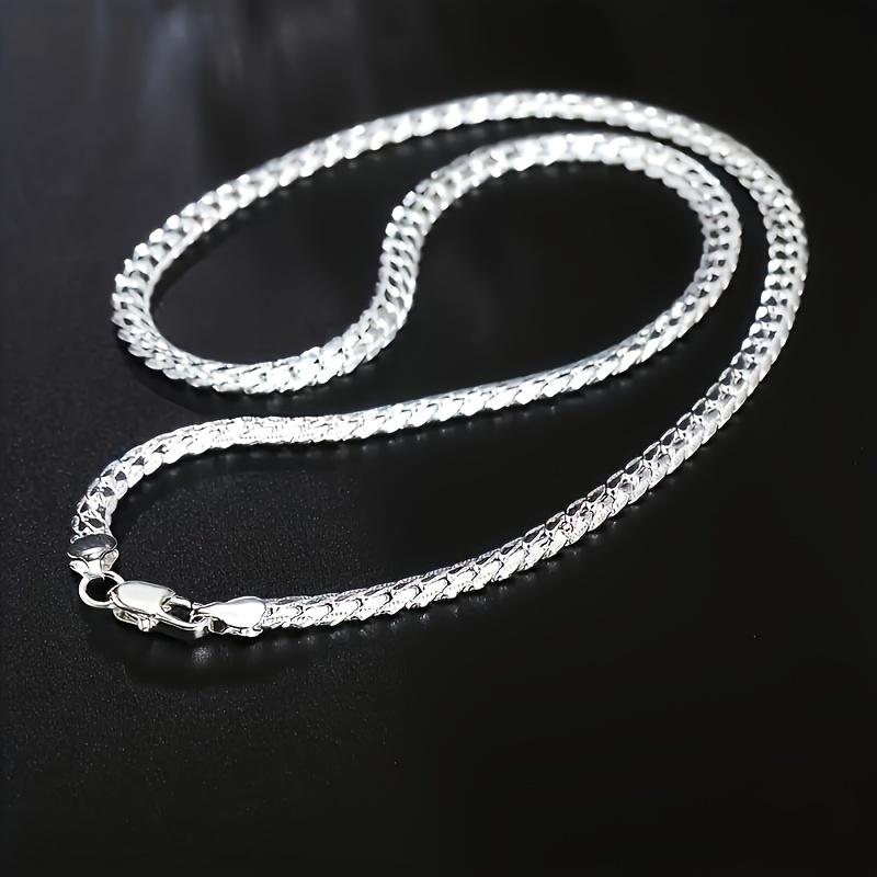 50cm/20in Sterling Silver Luxury Brand Design Necklace Chain - Silver Jewelry for Women and Men - Wedding, Engagement, Fashion Gifts