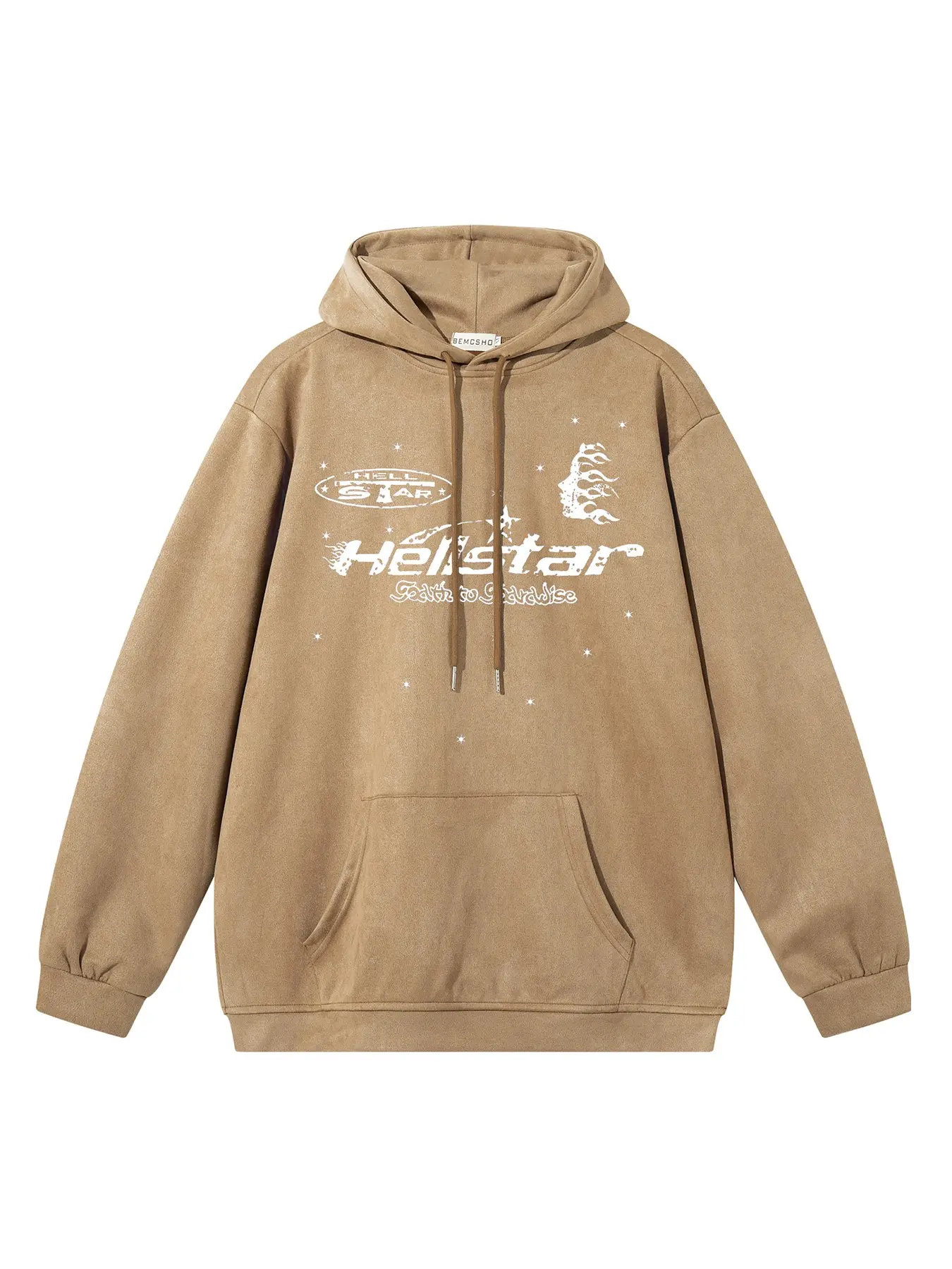 Men's Fall New Fashion Casual Hooded Sweatshirt, American Retro Streetwear Letter and Flame Star Print, Versatile Two-Sided Design