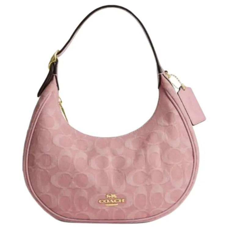 Coach Classic Monogram Gold Logo Crossbody Bag for Women in Pink