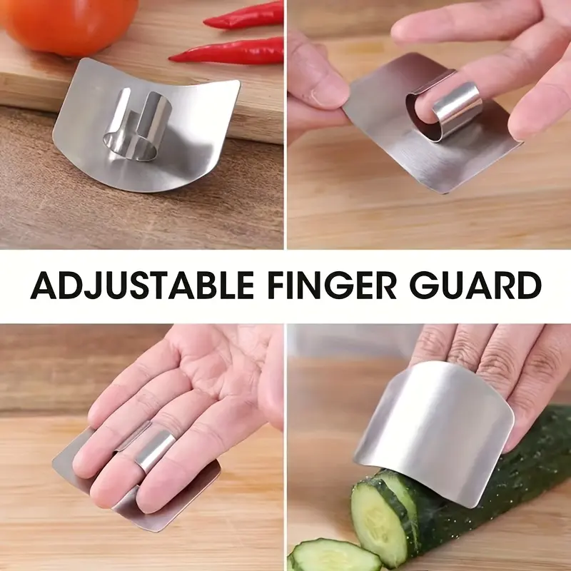 1/2pcs Finger Stainless Steel Finger Guard Kitchen Cutting Protector Anti-Cut Hand Shield For Vegetable Meat Slicing