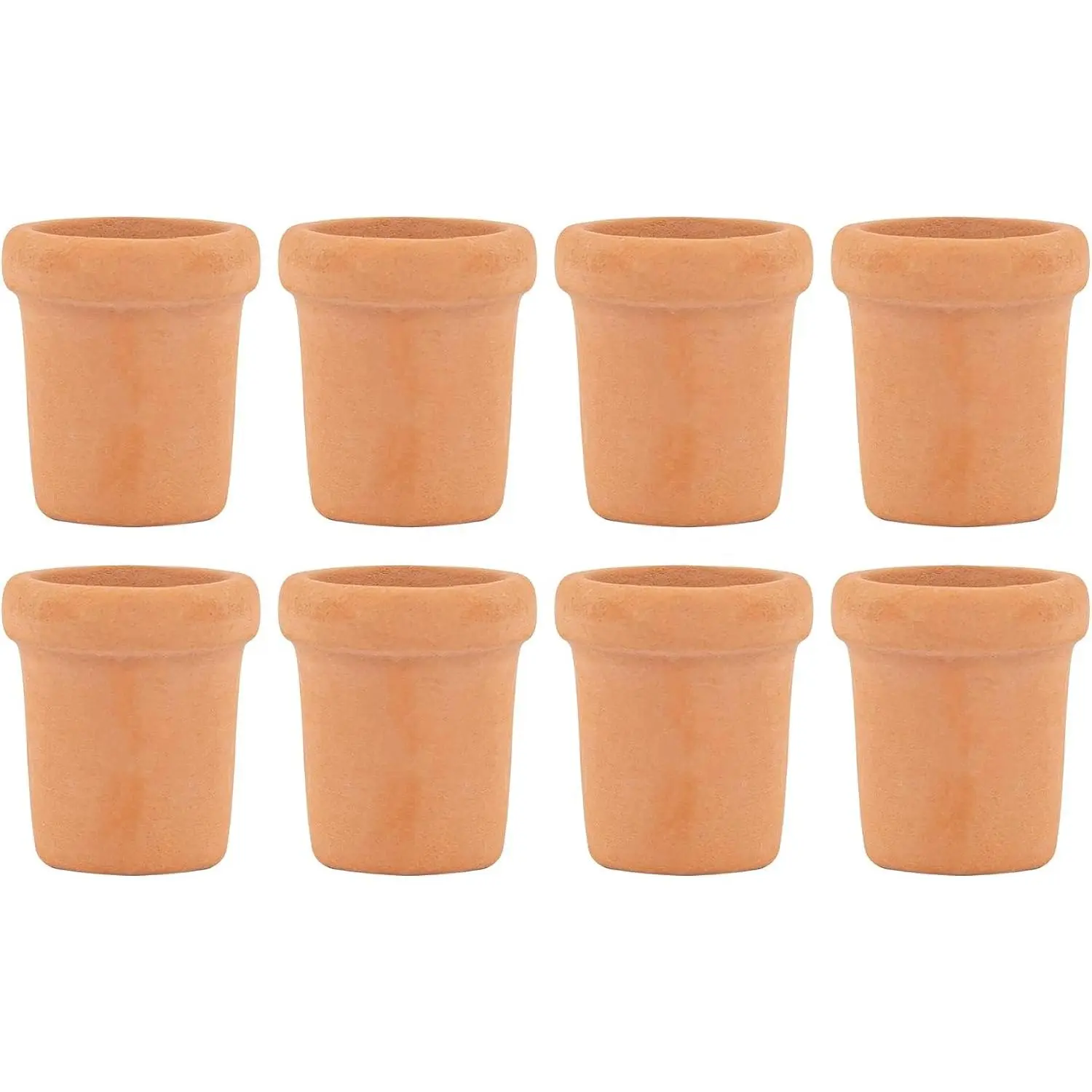 , 8 Pack Fairy Garden Mini Clay Pots Ceramic Pottery Planter Cactus Flower Succulent Pot for 1:12 Scale