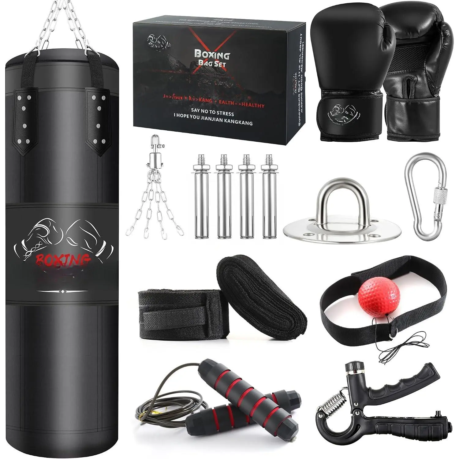 4ft Heavy Punching Bag Set for Adults | Complete Boxing  Equipment, 12oz Gloves Included, MMA, Taekwondo, Muay Thai,  Gym, Unfilled