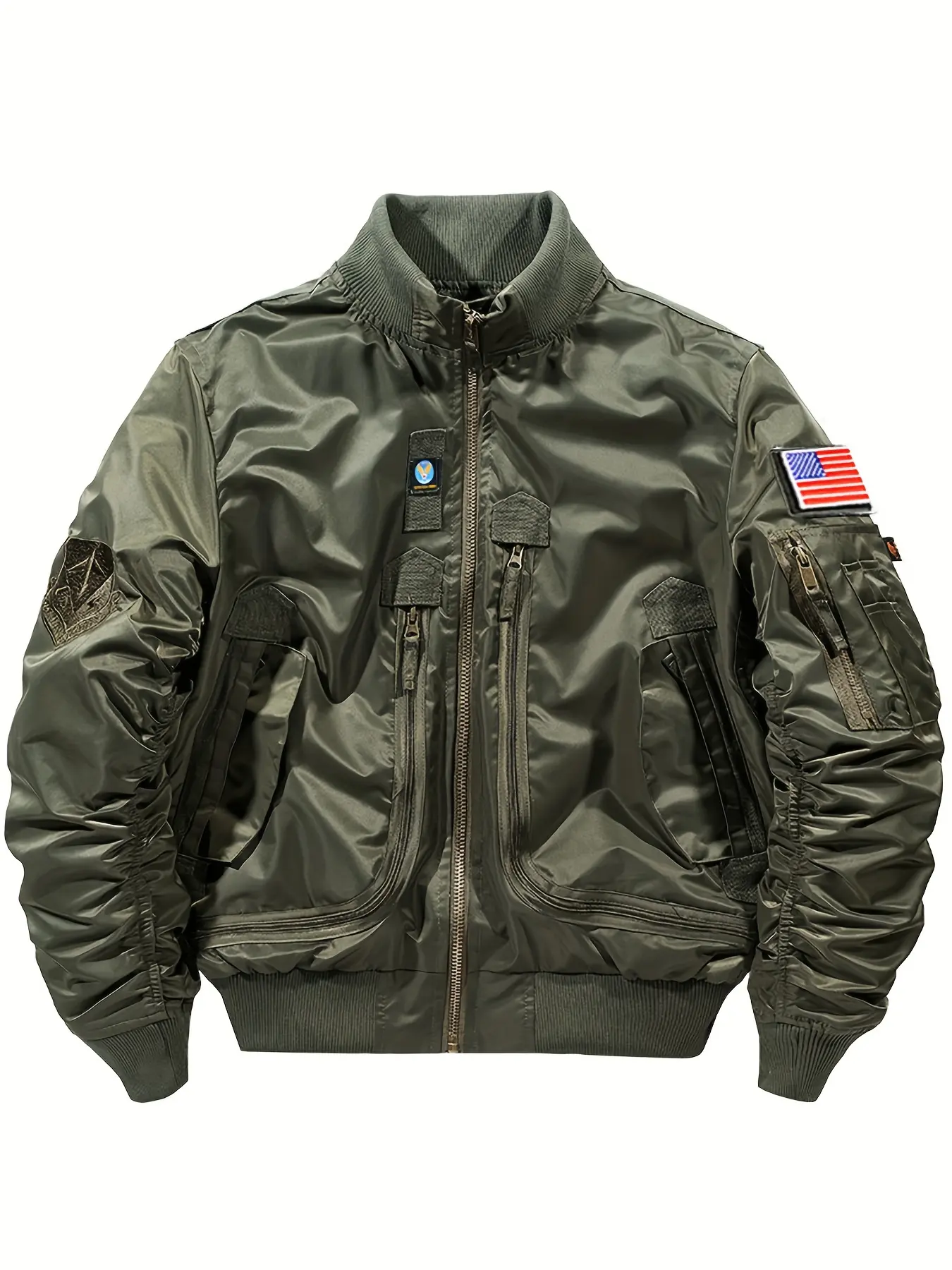 1 PC Men's Fashion Tactical Jacket - Casual Fashion Men's Workwear Coat - Spring/Autumn Men's Notched Collar Pilot Jacket. It is warm and windproof with multiple zippers and pockets. Suitable for outdoor climbing and hiking.