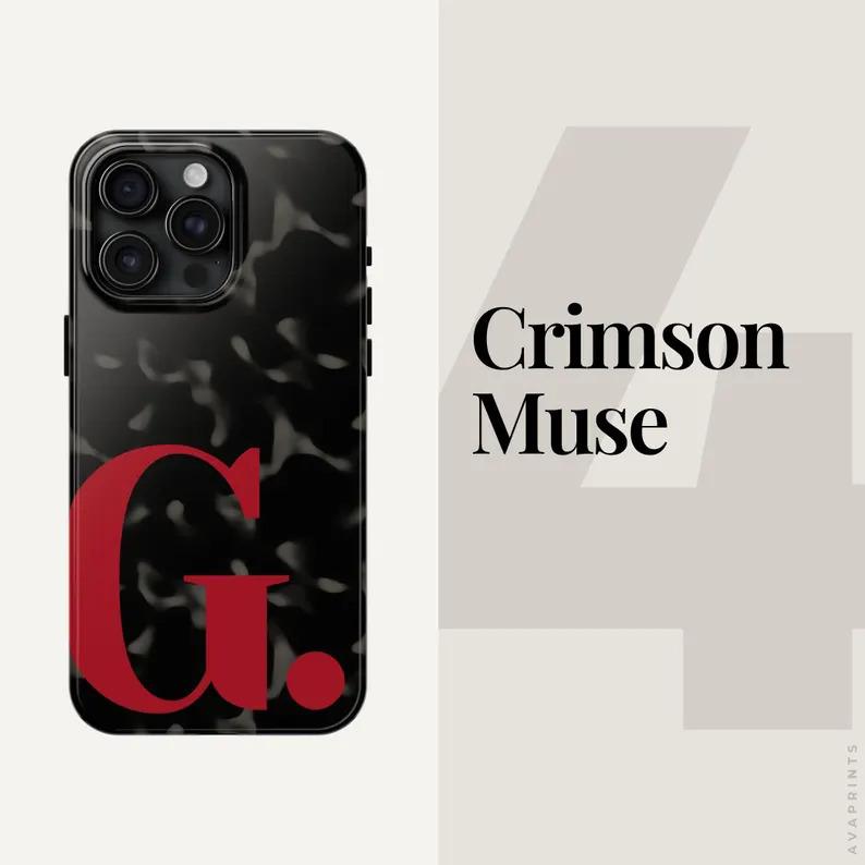 Personalized Tortoiseshell iPhone Case 17 16 15 14 13, Custom Initial Monogram Tortoise Shell TOUGH