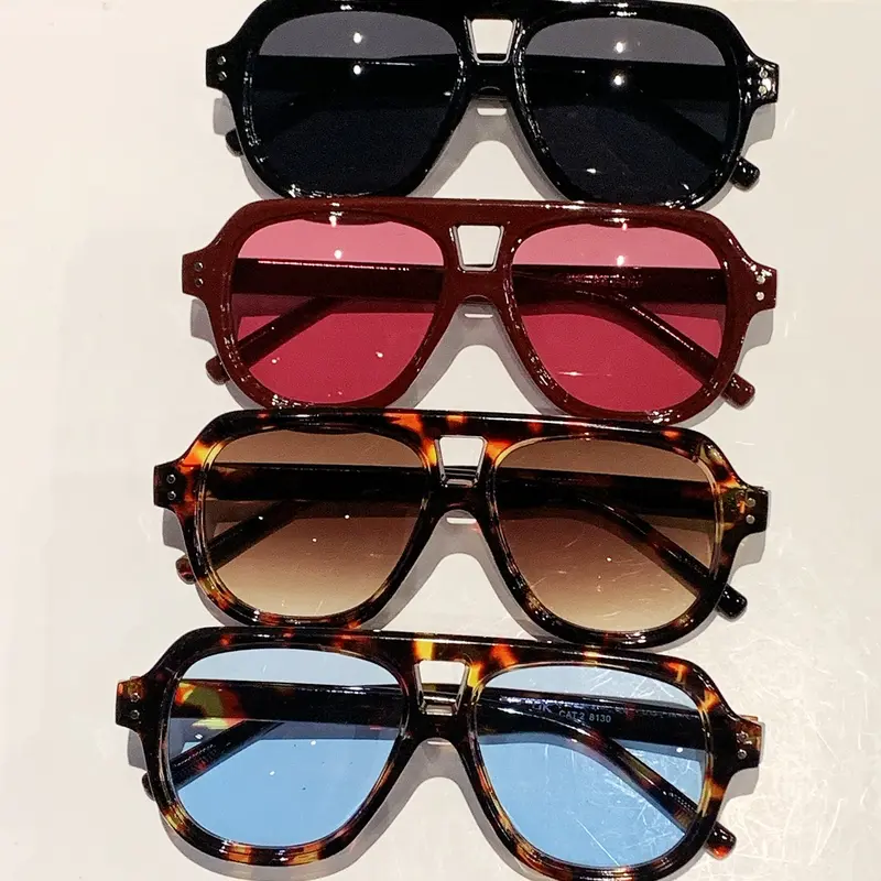 4 Pairs Women's Pilot Retro Fashion Glasses, Fashionable Sunglasses, Perfect for Runway, Beach Parties, Street Style, Summer Trendy Casual Sunglasses for All Occasions