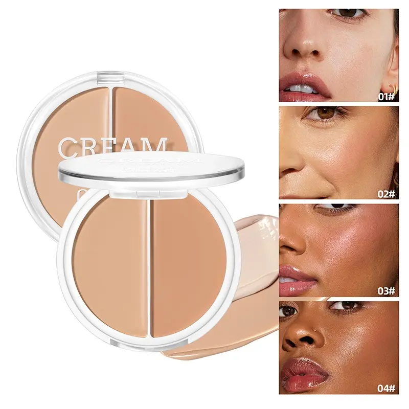 Dual Tone Foundation Cream Palette, Long-Lasting Concealer and Contour, Flawless Natural Makeup Effect, Suitable for All Skin Tones