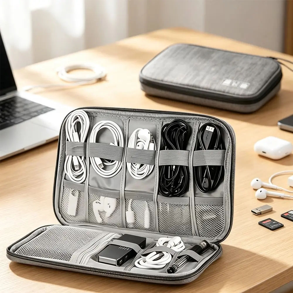 Large Capacity Multi-Functional Electronic Device Storage Travel Bag, Waterproof Cable Organizer, Essential for Travel and Office, Organization Bag, Travel Accessories
