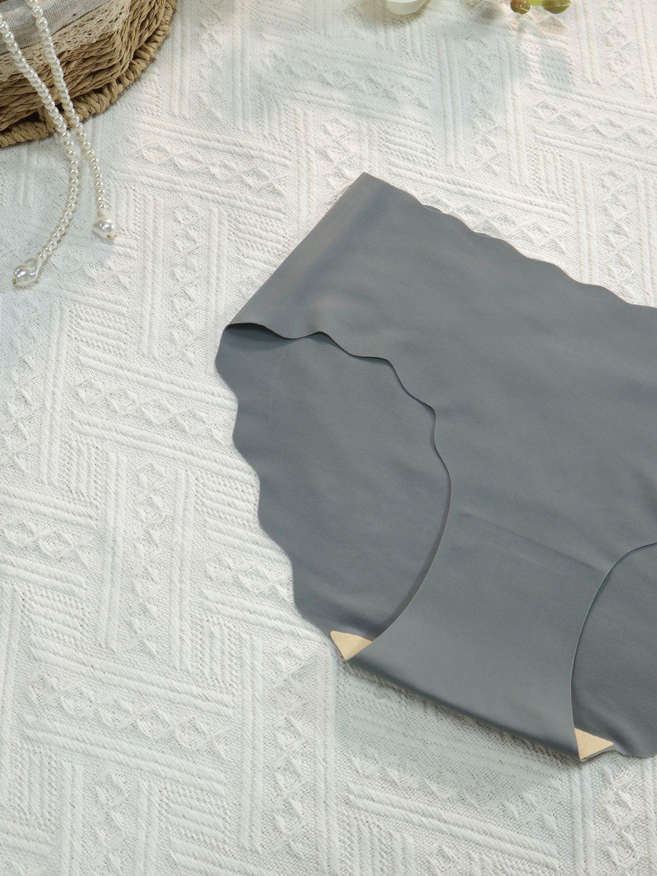 Women's Solid Color Scallop Trim Knicker, Soft Comfy Breathable Panty for Daily Wear, Fashion Comfy Underwear for All Seasons