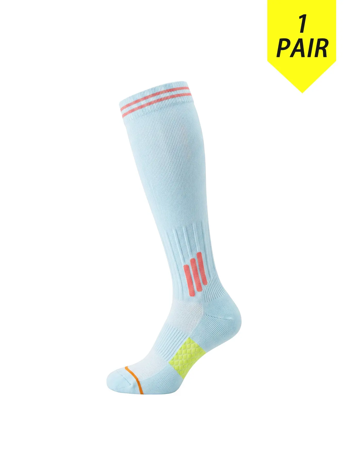 1 Pair Women's Professional Compression Calf Socks – Seamless Breathable Quick-Dry All-Season Socks for Jump Rope, Running, Fitness, Gym, Yoga, Cycling – Graduated Compression, Arch Support, Non-Slip Cuff