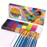 22 Color Face Painting Set with 10 Durable Brushes, Vibrant Paints for Parties, Birthdays, Halloween, Christmas, Body and Face Art Supplies, Makeup Cream, Face Paint Palette