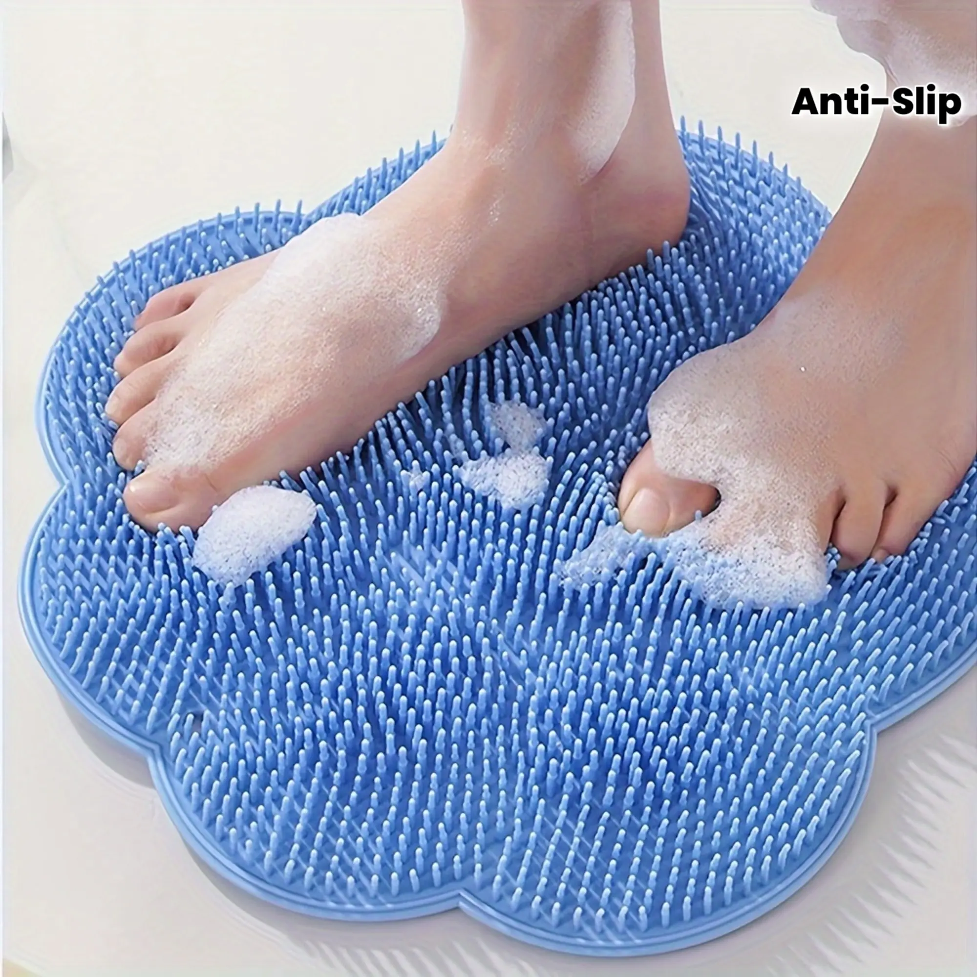Non-Slip Bath Mat, Bathtub Mat Non Slip, Foot Scrubber Brush, Large Adhesive Back Massage Brush, Eco-Friendly Round Bathroom Mat, Shower Floor Protector, Nonslip Shower Mat