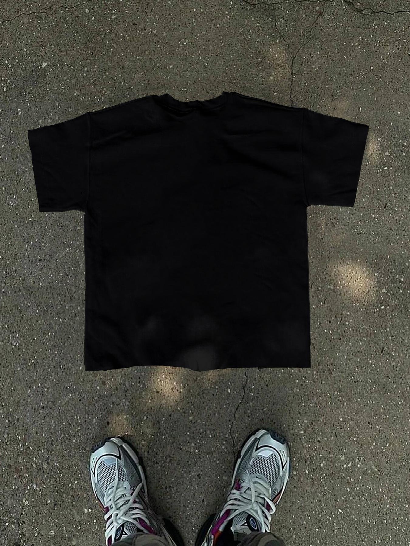 Men's Cat Graphic Print Round Neck Tee, Regular Fit Street Fashion Casual Short Sleeve T-shirt for Daily Wear, Men's Clothes for Summer