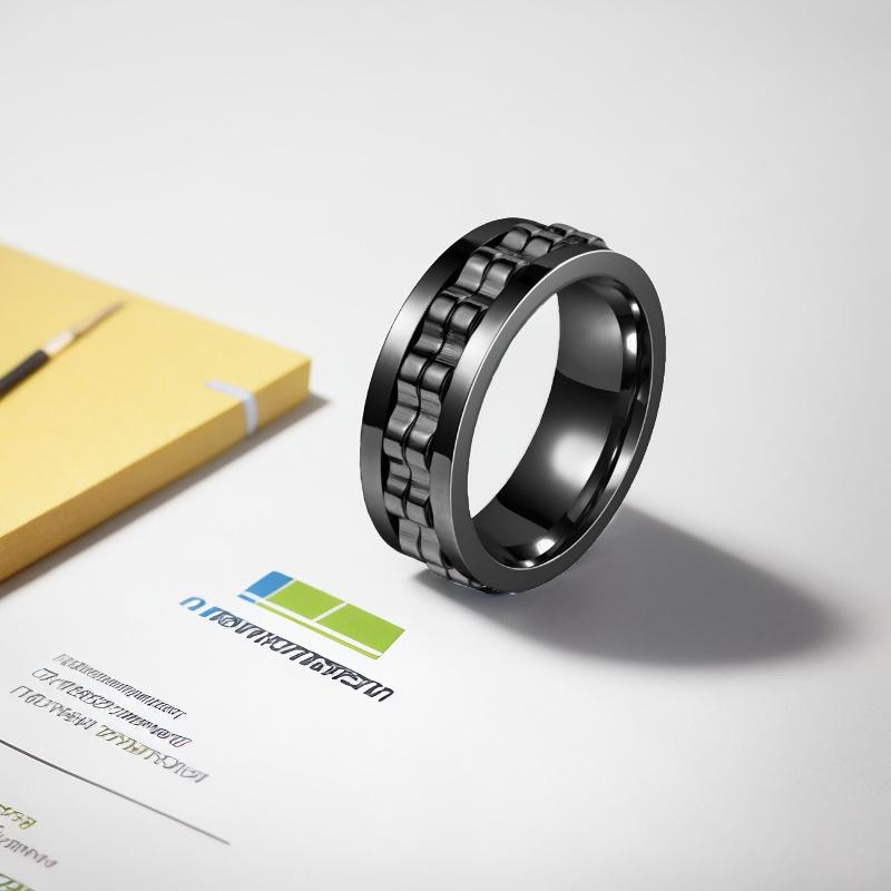 Anxiety Rings for Women and Men Titanium Steel Spinner Fidget Band Rings with Cubic Zirconia for Stress Relief and Wedding Promise Comfort Fit Size 6 to 12