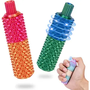 Portable Stim Tool, Pocket Mini Fidget for Adults, Pain Stim Fidget, 3D Printed Venting Key Pendant, Spiky Grippie Stim Keychain for Anxiety Relief Positive, Novelty Gifts (2PCS-A)fidget toys