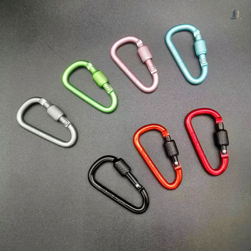 D Lockable Carabiner, Outdoor  Gear Trend, Thick Aluminum Screw Gate Clip, Secure Quick Hook For Backpack Rope Key Storage, Light Anti-rust Sturdy For Camping Hiking Daily Use Gift