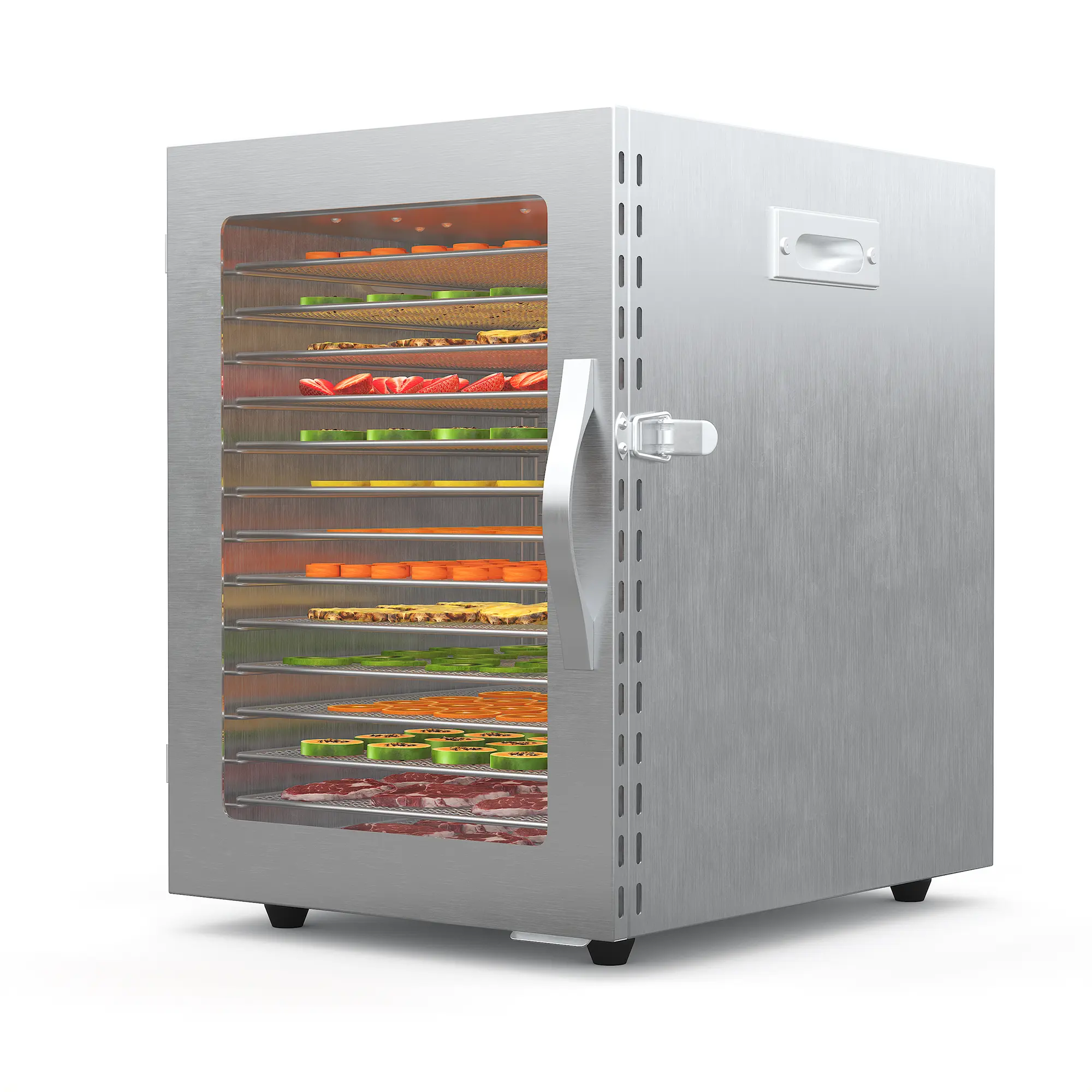 14-Tray Stainless Steel Food Dehydrator, Garvee Electric Single Door Food Dryer with Adjustable Temperature Control 48H Timer, Extra Large Capacity Dehydration Machine for Jerky Fruits Vegetables Meat Herbs