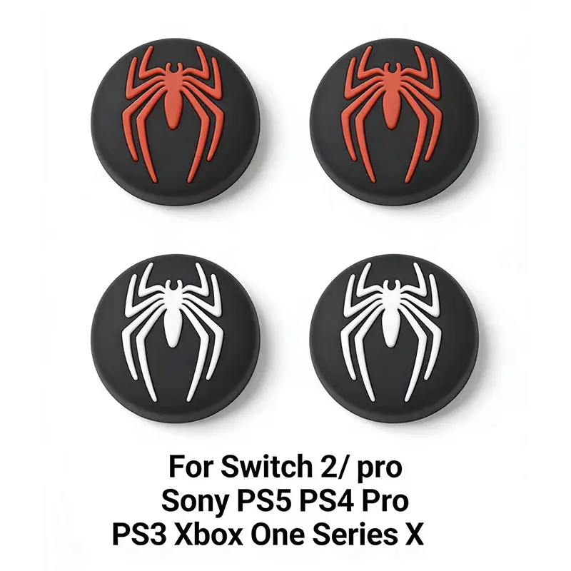 4pcs Silicone Rubber Thumb Stick Grip Cap Protective Cover For Switch 2 NS 2 Pro Game Controller PS5 4 Joystick Protector Case