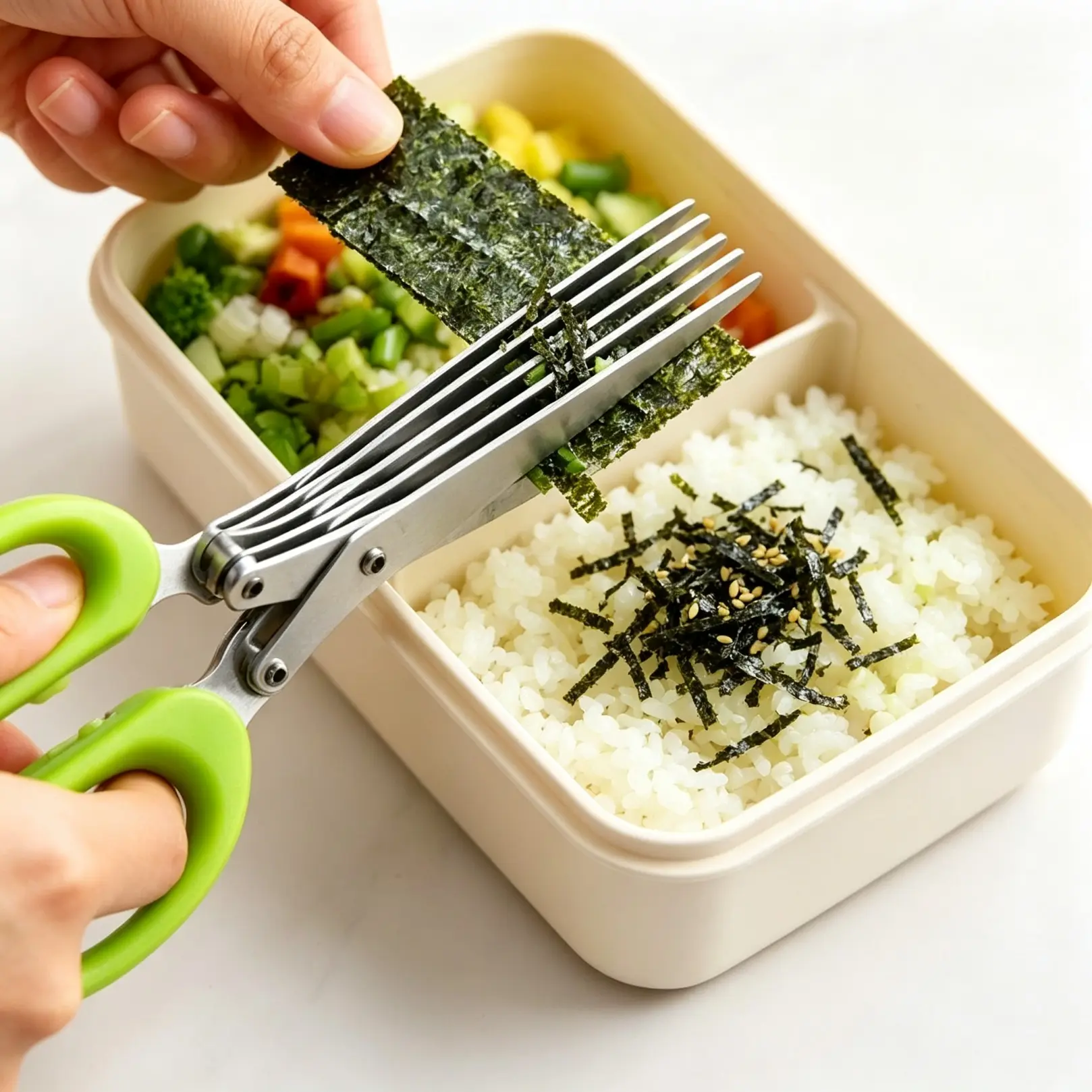 Stainless Steel 5-Blade Herb Scissors Kitchenware, Multi-Layer Sharp Kitchen Utensils with Safe PP Handle, Cutting Tool for Daily Prep of Scallion, Cilantro