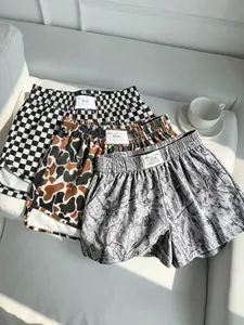 3-Pack Vintage Streetwear Plaid Shorts for Women, Y2K American Style, Loose Fit, Comfortable Summer Gym Shorts, All-Over Print
