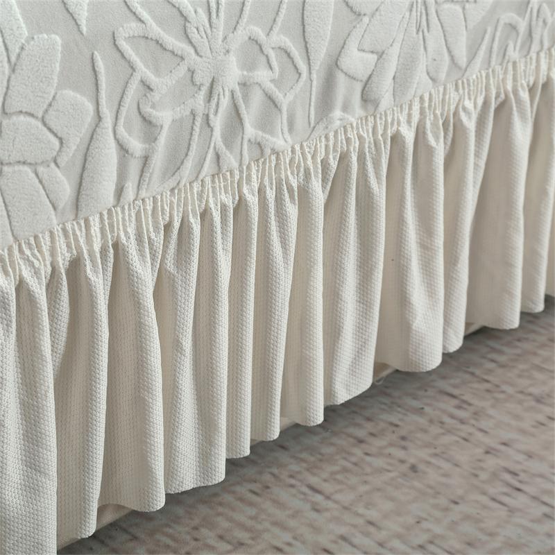 Sunflower Print Sofa Cover, 1 Count Jacquard Elastic Couch Cover with Skirt Edge, Dustproof Sofa Cover for Home Living Room, Valentine's Day Gift, Sofa Couch Cover