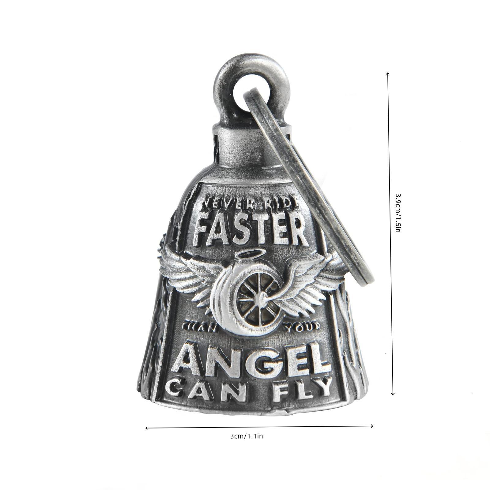 Motorcycle Bells for Bikers Guardian Angel for Motorcycle Rider,Motorcycle Bells for Biker Guardian Riding Bells with Hanger Motorcycle Accessory or Keychain for Good Luck,Motorcycle Design Pendant