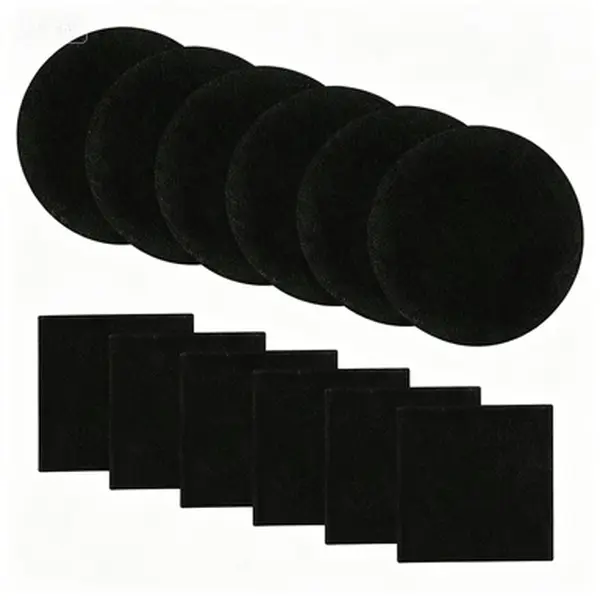 Activated Charcoal Filter Refill Set - 12-Count 4.75-Inch Round & Square Glueless Replacement Parts, Odor-Absorbing, 12-Month Reusable, Kitchen Use, Compatible with Most Stainless Steel Pails & Universal Kitchen Compost Bins