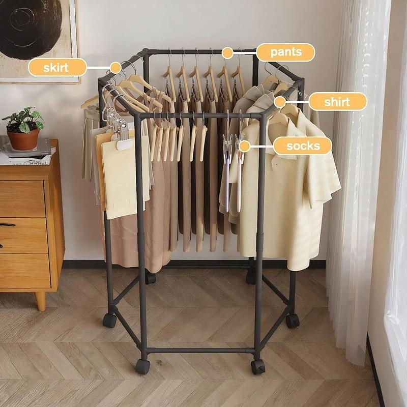 360 °   Rotatable Clothes Drying Rack, Space-Saving, Detachable And Portable, Suitable For Bedrooms, Balconies, And Dormitories, High-Capacity Metal Clothes Rack