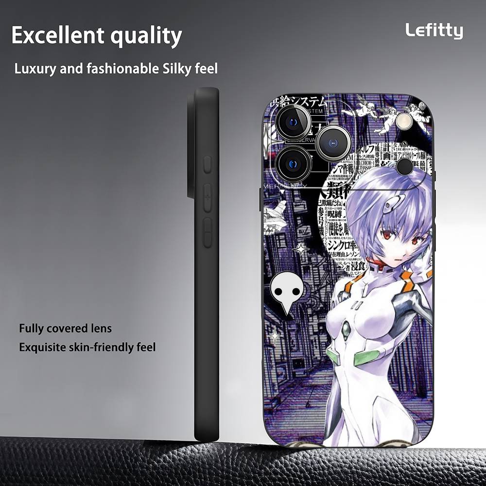 N-Neon--G-Genesis E-EvangelionS Phone Case For IPhone 17 16 15 14 13 12 11 Pro Max Plus Mini Black Frosted Soft Shell Funda
