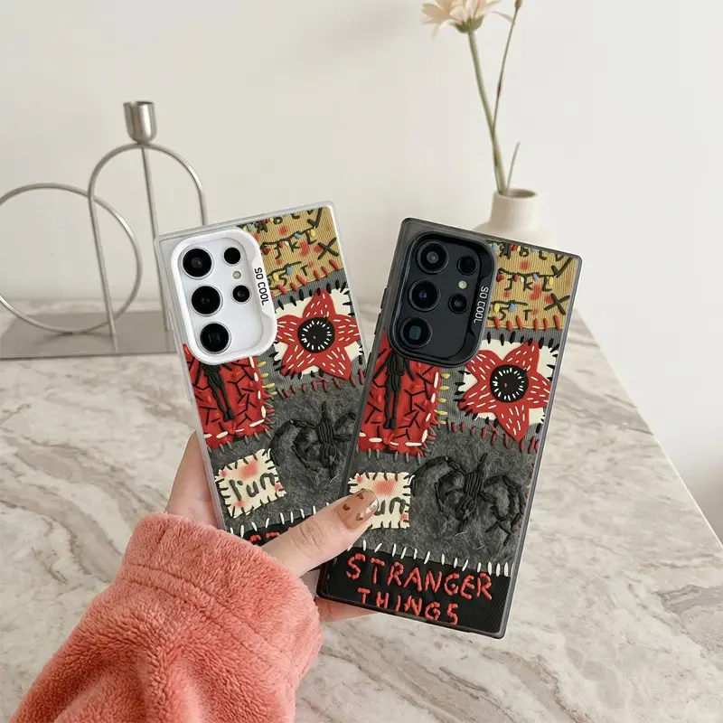 Stranger Things 5 Themed Patch Phone Case SamsungS26U/26/25U/25/24U/24/23/22 Crystal Clear designer case Anti-Scratch High Definition Clarity Colorful Silver Phone Case roo86349