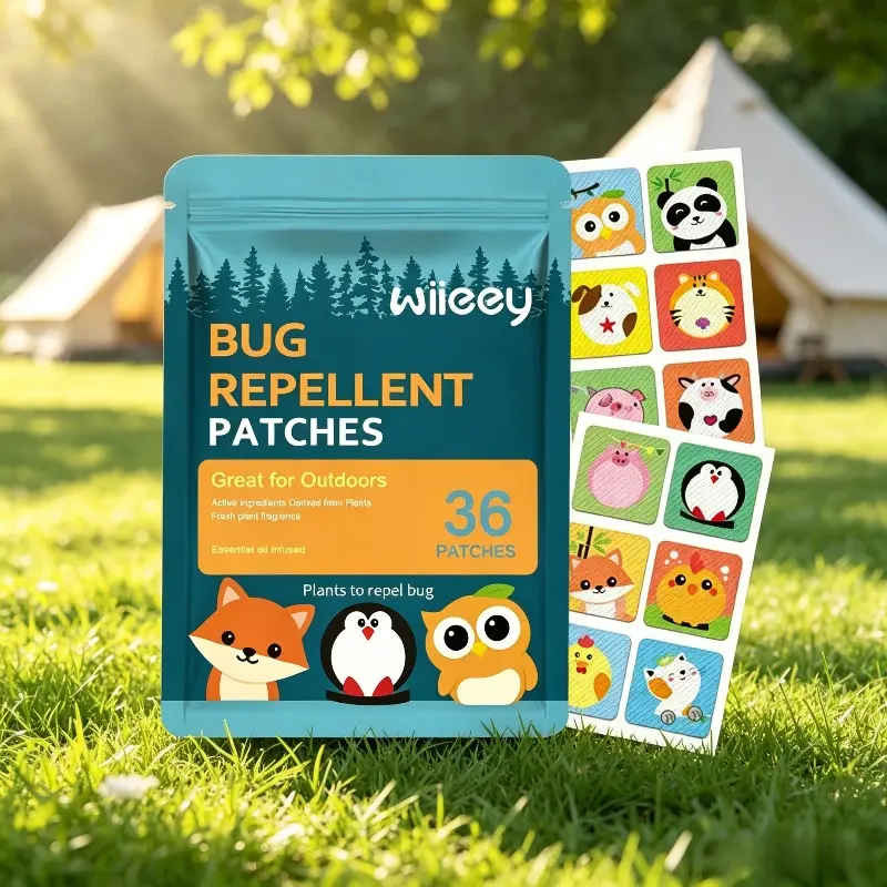 Cartoon Animal Plant Essential Oil Mosquito Repellent Stickers, Non-toxic & Safe, Insect Repellent Patches for Kids & Adults, Suitable for Outdoor, Travel and Camping