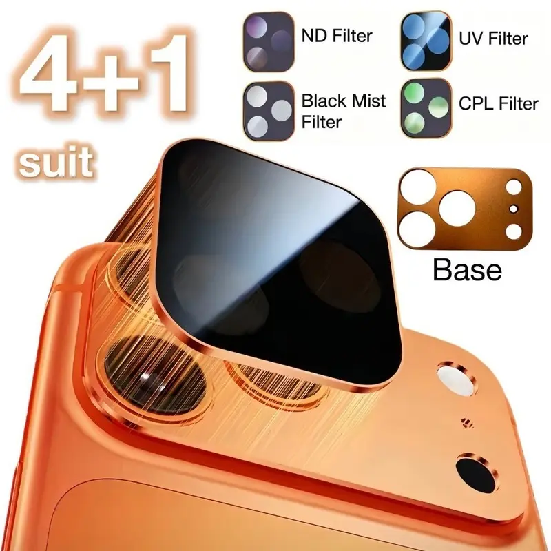 5-in-1 Magnetic Camera Lens Filter Kit Compatible with iPhone 17 Pro / 17 Pro Max, CPL ND UV Black Mist Optical 9H Hardened Glass Filters, Anti-Scratch Shatterproof Lens Protector for Vlog & Portrait Video Shooting