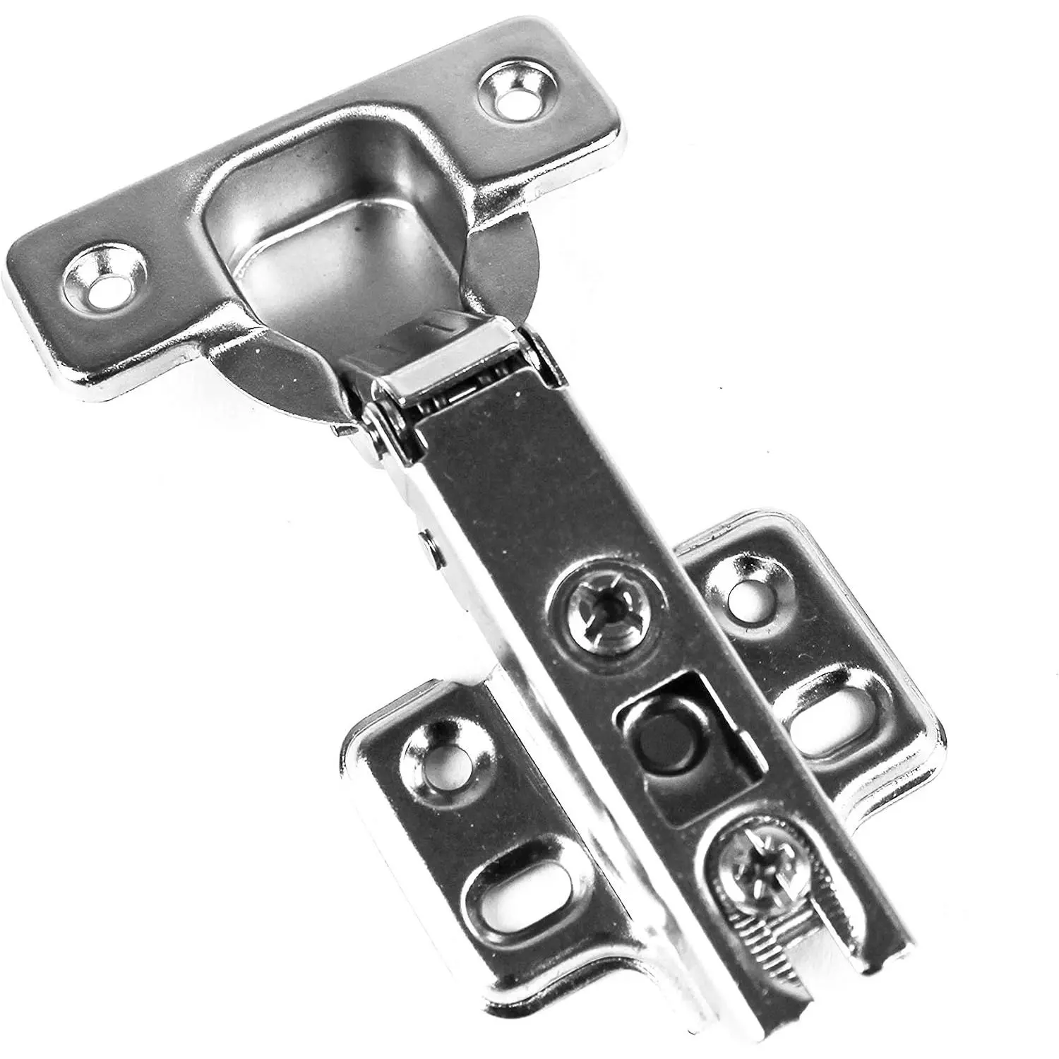 (2 Pieces) Full Overlay Frameless European Hinges, 105  2-Cam 4-Way Adjustable Concealed Kitchen Cabinet Door Hinges with Screws (2)