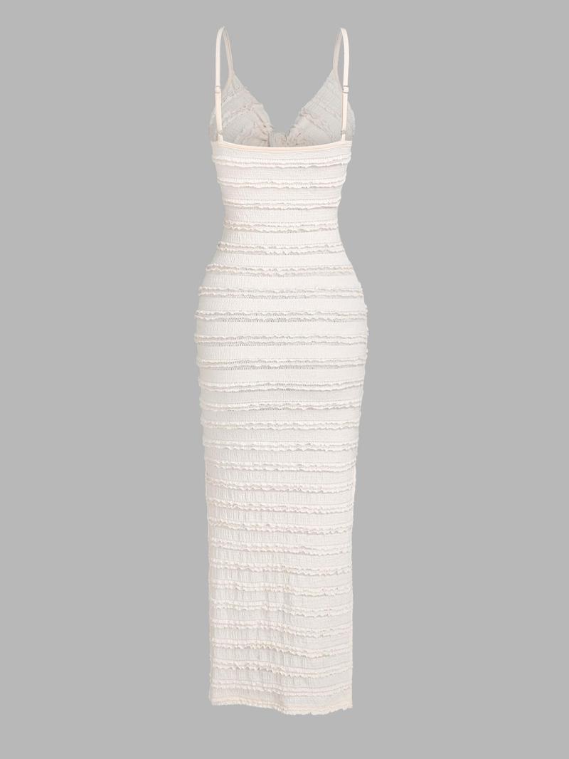 Women's Plain Bodycon Dress, Casual Fashion Spaghetti Strap Dress for Party Club Dating Wear, Ladies Spring & Fall Clothes