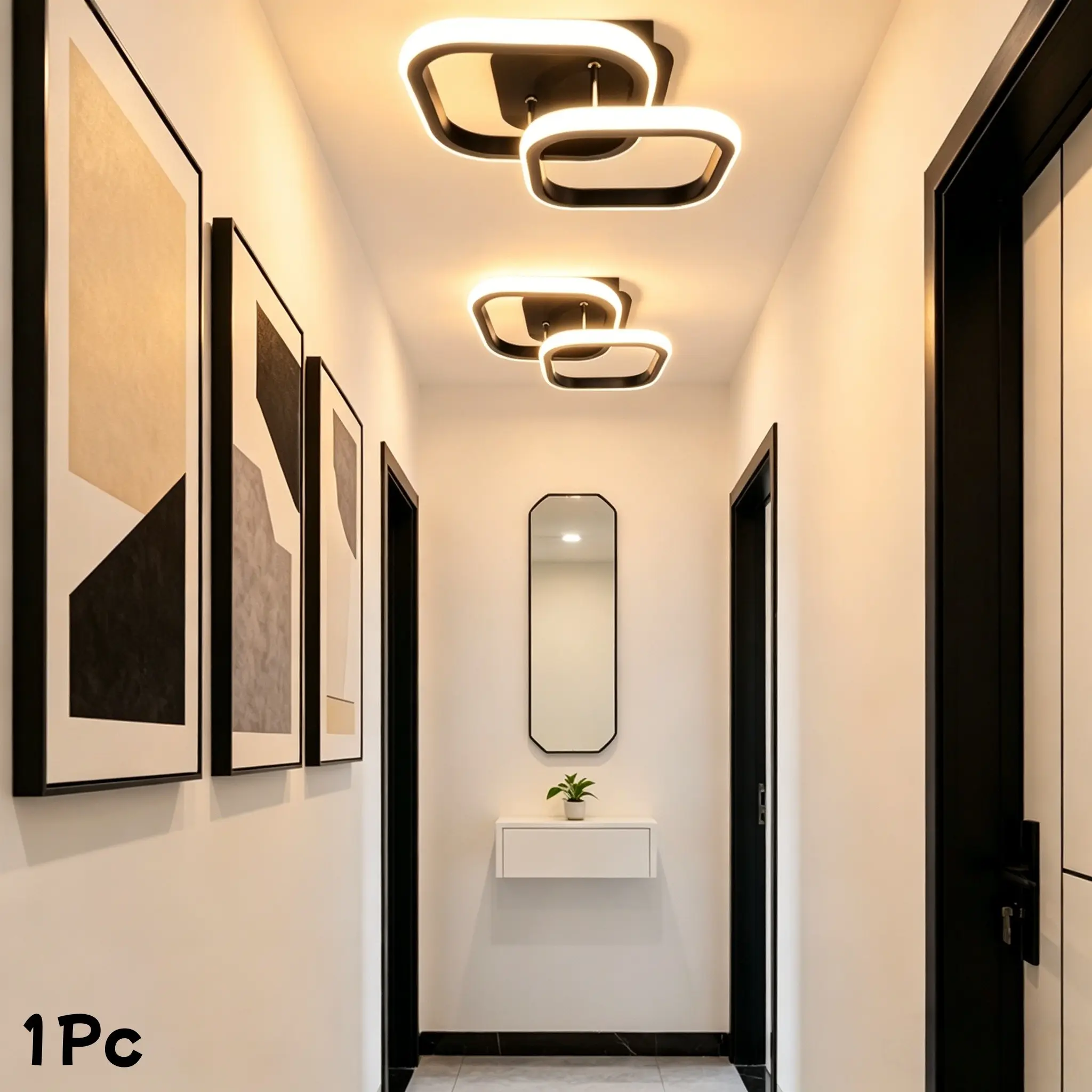 Adjustable Color LED Ceiling Light, Metal Pendant Lamp with Shade, Hardwired 110-240v, Ideal for Kitchen, Hallway, Bedroom, Etc