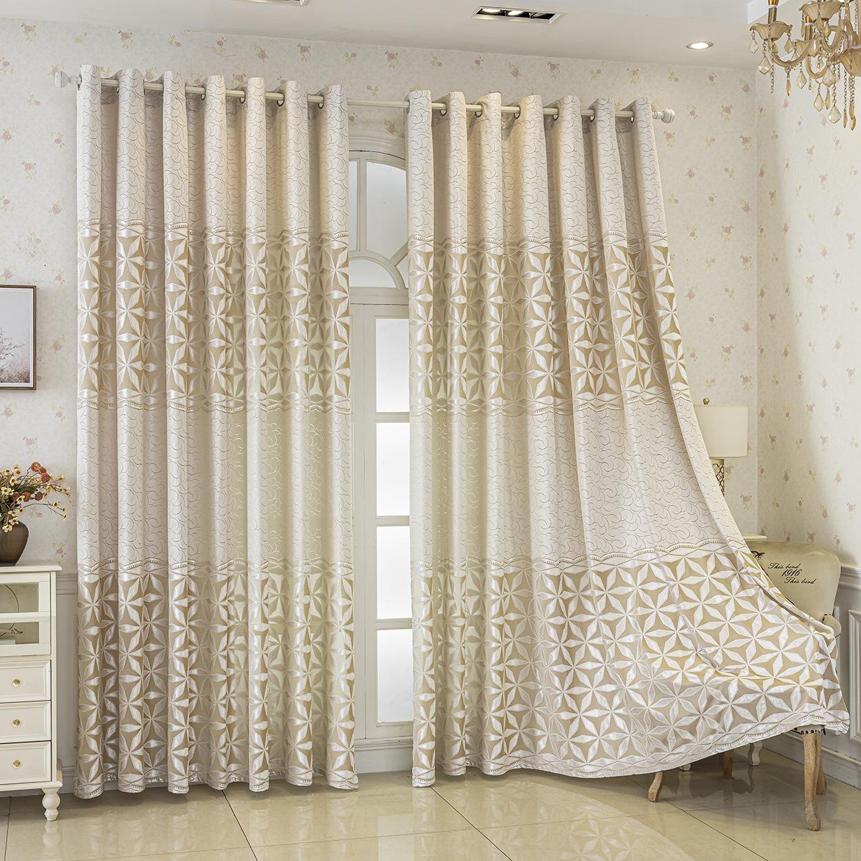 Geometric Pattern Window Curtain Panel, Easy Install Curtain, Modern Grommet Privacy Curtain for Living Room, Balcony, Bedroom and Restaurant, Home Decorative