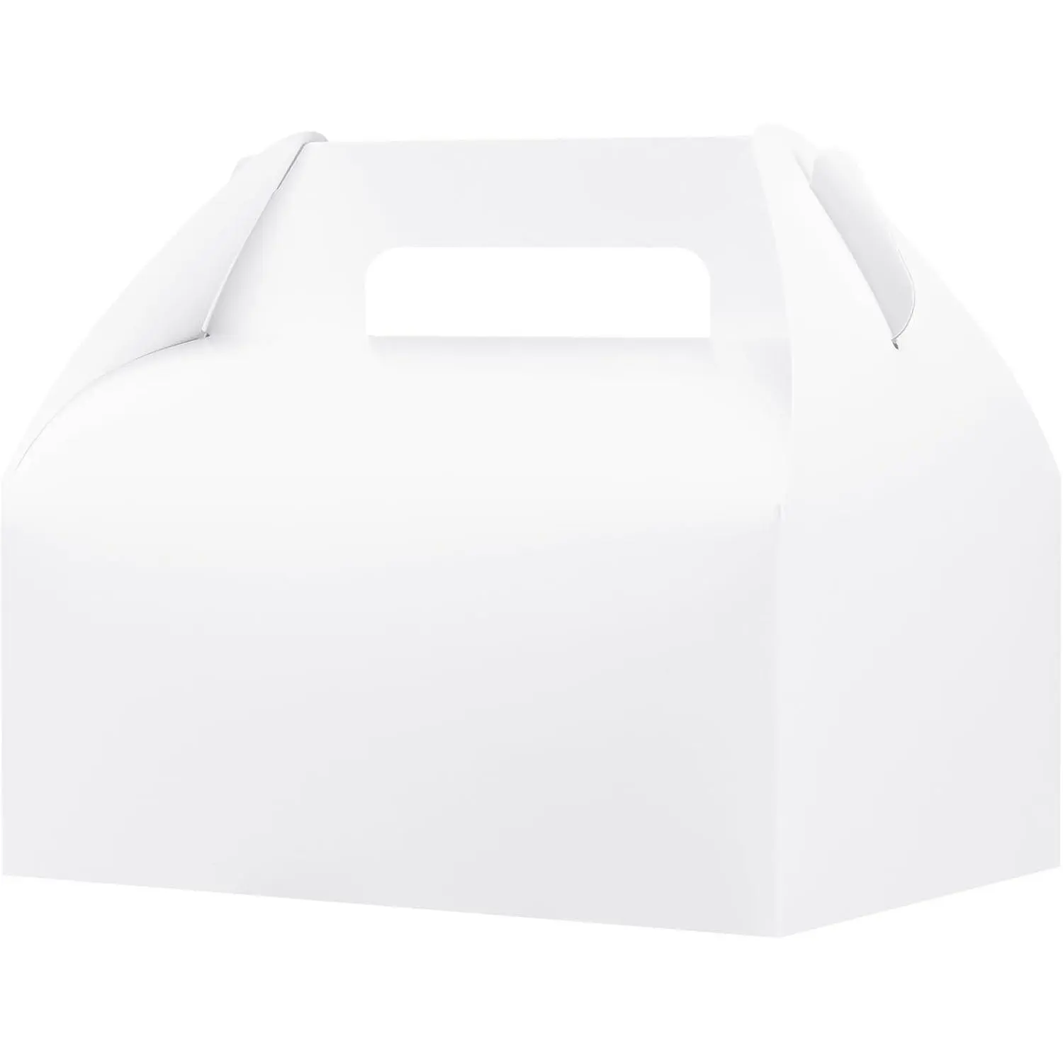 30 Pack 9x6x6 Gable Boxes, Large White  Boxes with Handles, Cardboard  Boxes for Party Favors, Lunch, Bakery, Cookies, Picnic, To-Go , DIY  Packaging