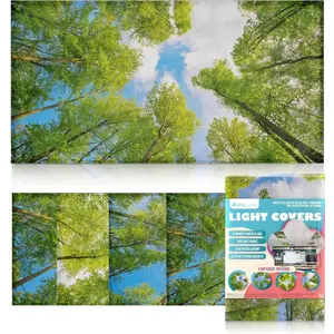 Magnetic Tree Cover for Fluorescent Or LED Fixture Fluorescent Light Covers for Ceiling Lights Perfect for Teacher Supplies Classroom Home Office Decor Shades for Overhead Lighting
