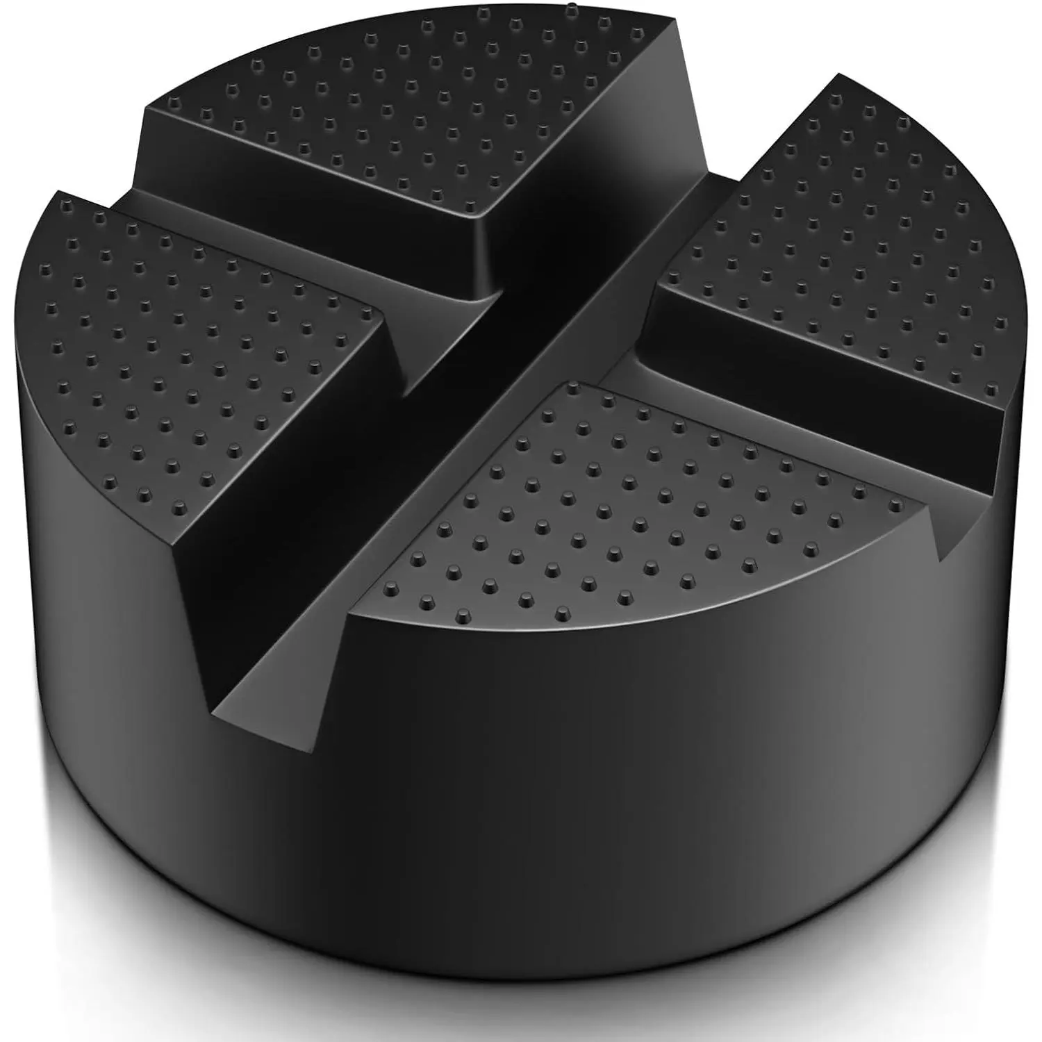 Upgraded Pinch Weld Jack Pad, Two Depths X-Grooves Floor Jack, Easily Fit Different , Thicker Sturdy and Grippy Rubber Pad to Protect You and Your , 3.9 x 3.9 x 1.8 in