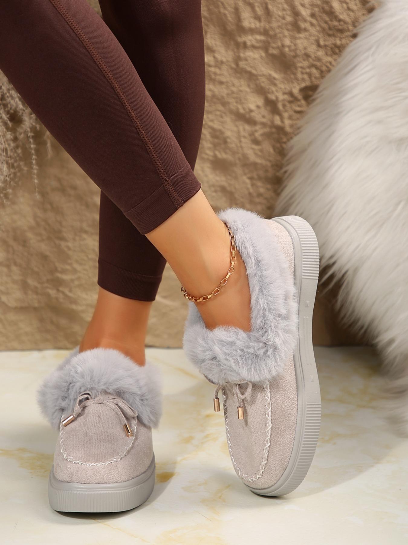 Women's Fashionable Warm Ankle Boots, Size 36-43, Casual Round Toe Thick Sole Shoes, Comfortable Winter Footwear for Women