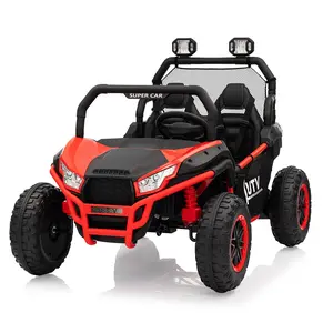 2-Seater Electric Ride-On UTV–Remote Control, Spring Suspension, LED Lights, wireless Music, Treaded Tires, Spacious Metal Frame, Off-Road Car
