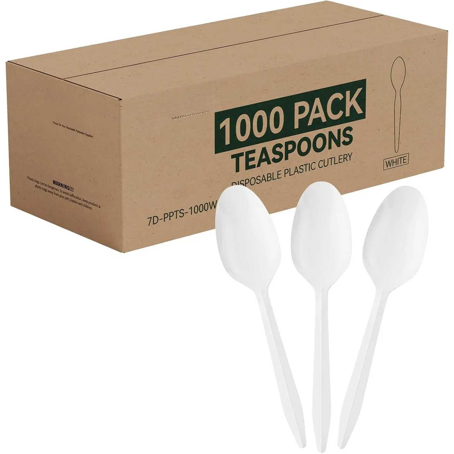 1000 Pack Plastic Teaspoons White, Disposable Spoons Bulk, Heat Resistant Disposable Spoons for Take out Restaurants, Family Gatherings, Outdoor Activities