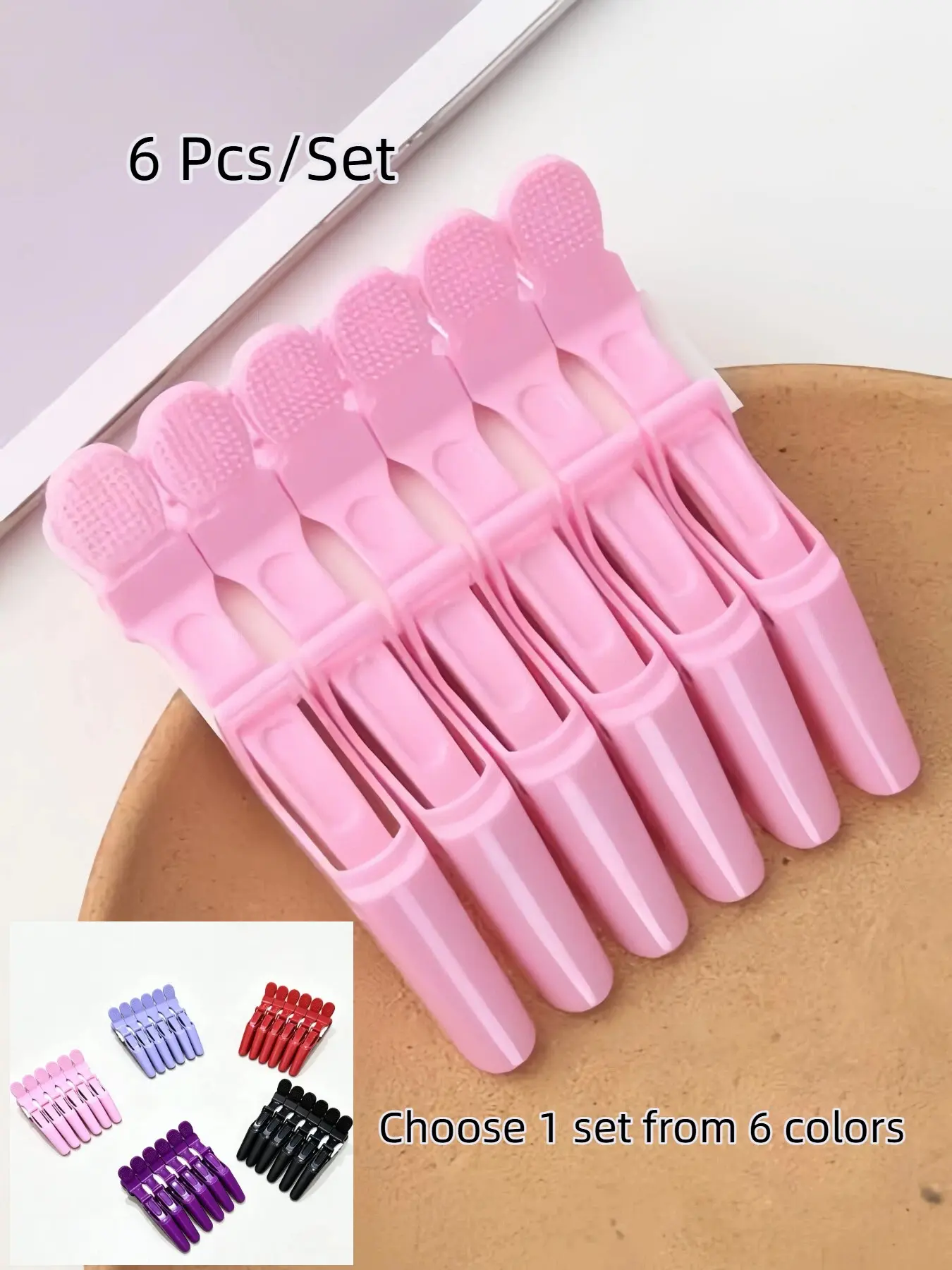 6-Piece Solid Color Hair Cutting Clips, Hair Styling Clips, Hairdressing Clips for Women Girls, Professional Hairdressing Tools for Salon & Barber Shop, Hairstyles Ideas for Girls