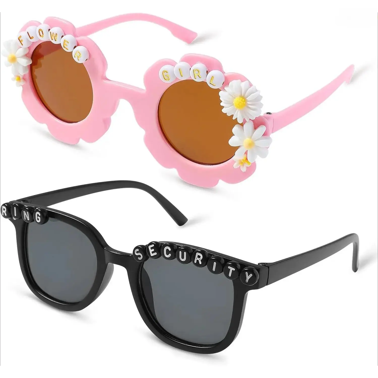 Kids' Mini Heart-Shaped UV Protection Sunglasses - Child-Safe Construction, Junior Bridesmaid Gift, Wedding Flower Girl Accessory, Children’s Birthday Party & Outdoor Portrait Photoshoot Prop